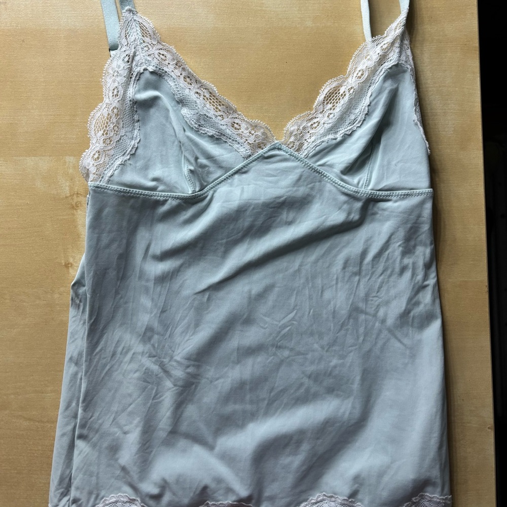 Elegant Lace Trim Camisole in Light Blue